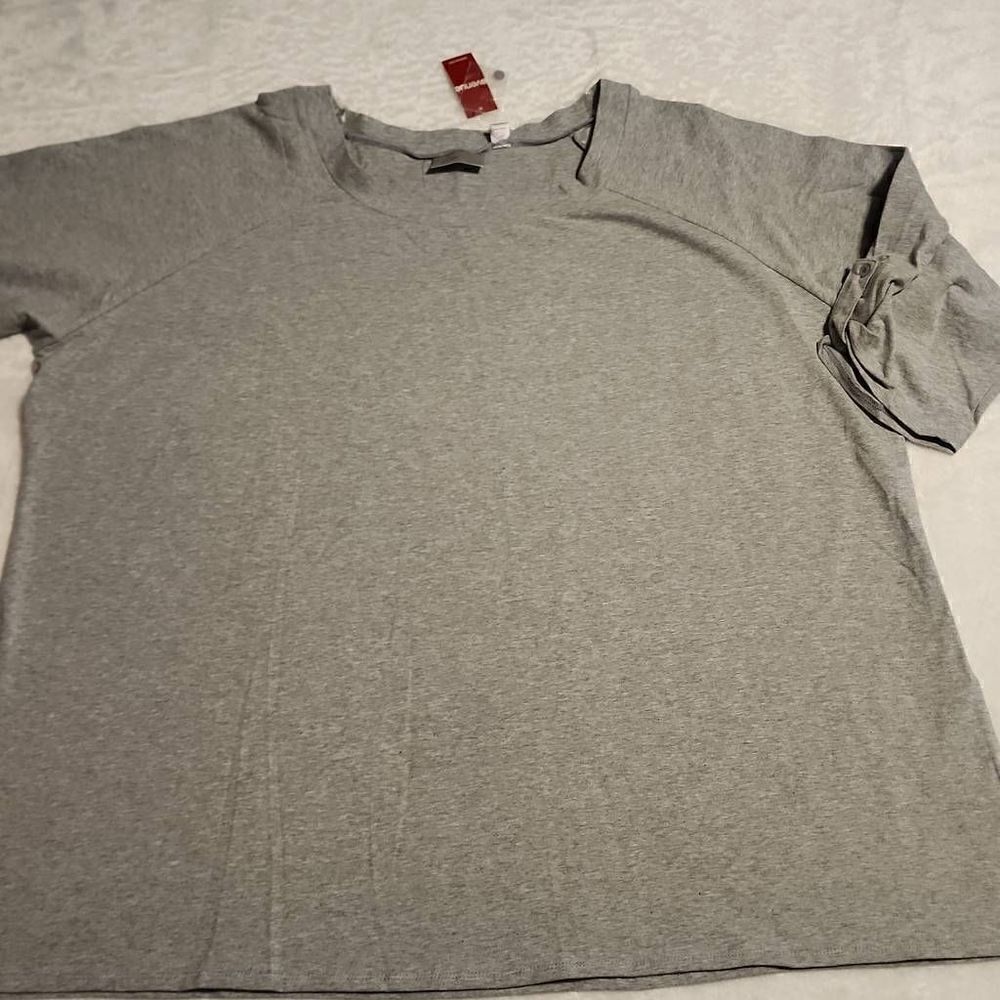 3 For $18 Avenue NWT Womens Heathered Gray 3/4 Sleeve Scoop Neck Plus Size 30/32